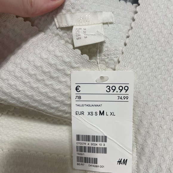 H&M Cream White Bandage Fit & Flare Dress - Garden Party Style - Sz M - Picture 4 of 6